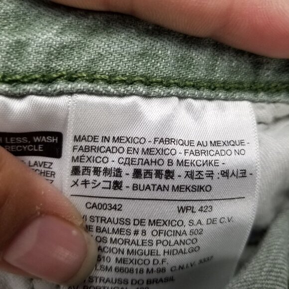 Levis Shorts Mens 42 Green Frayed Hem Live Oak Cone Denim Button Fly *Read* - Picture 12 of 16